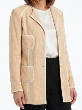 Zenobia Woven Wool Blend Long Line Canadian Designer Jacket NEW- Sz. 10